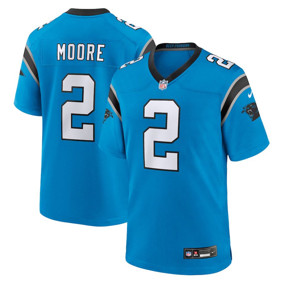 Men Carolina Panthers #2 D.J. Moore Nike Blue Alternate Game NFL Jersey